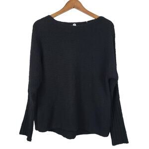 Margaret O'Leary Cashmere Sweater Scoop Neck Knit Casual Black Long Sleeve - XS